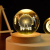 6Cm 3D Crystal Ball Crystal Planet Night Light Laser Engraved Solar System Globe Astronomy Birthday Gift Home Desktop Decoration